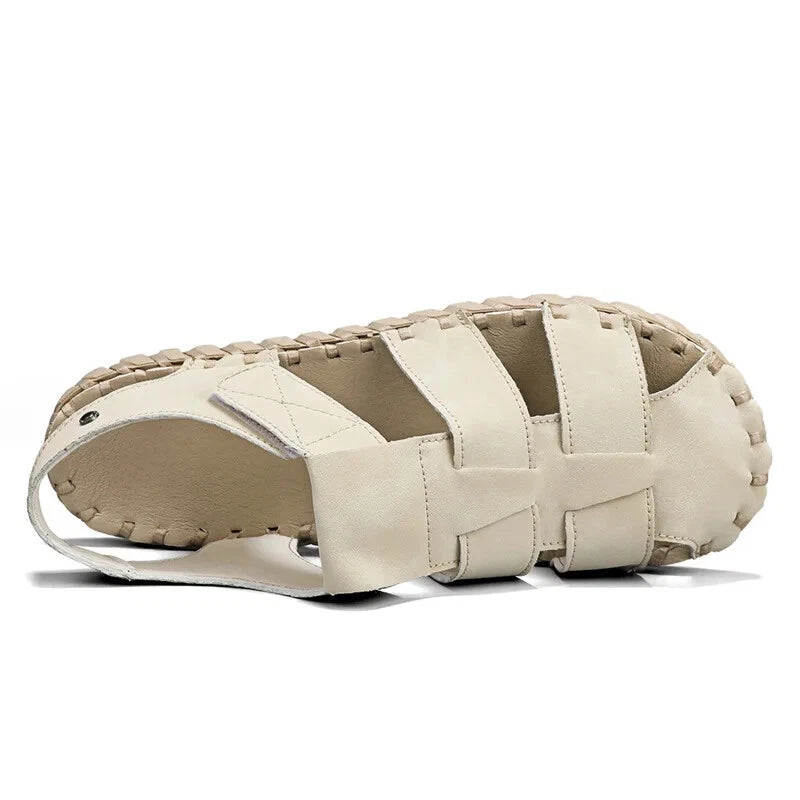 Summer Men's Sandals Handmade Sewing Breathable Beach Slippers Casual Sneakers