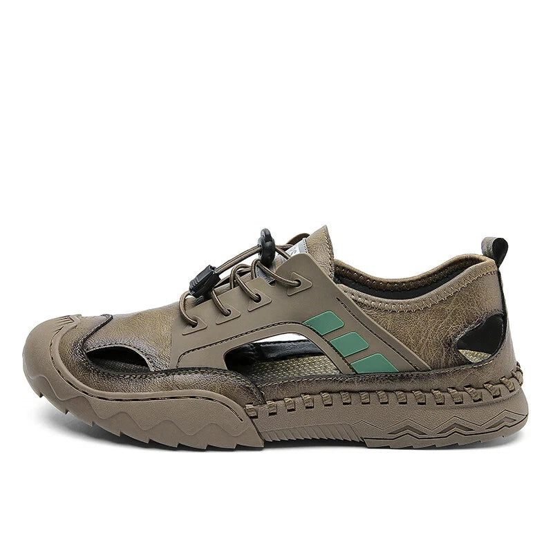Handmade Men Leather Sandals Non Slip Light Hiking Shoes Comfort Beach Slippers