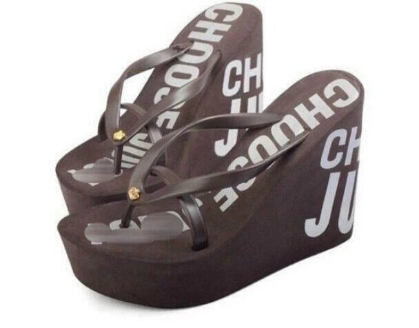 Womens Flip Flop Thongs Platform Wedge Heel Summer Beach Bowknot Sandals Shoes