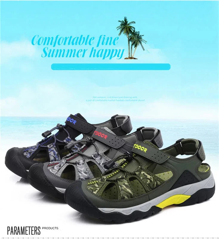 Classic Men Sandals Breathable Beach Slippers Handmade Light Casual Sneakers