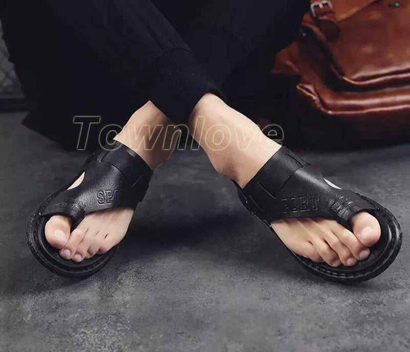 Men's Beach Clip Toe Thong Sandals Shoes Slippers Slip on Flats Straps New