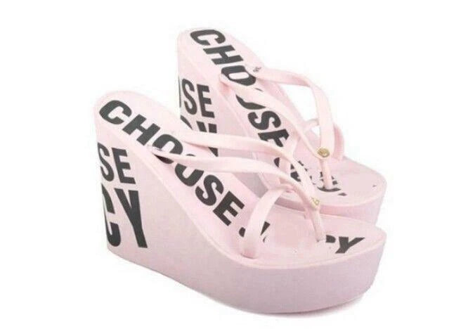 Womens Flip Flop Thongs Platform Wedge Heel Summer Beach Bowknot Sandals Shoes