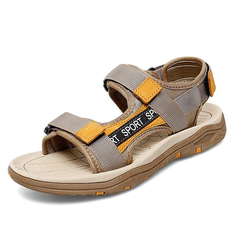 Mens Genuine Leather Sandals Casual Sports Beach Shoes Soft Summer Slippers Size