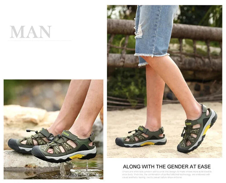 Classic Men Sandals Breathable Beach Slippers Handmade Light Casual Sneakers