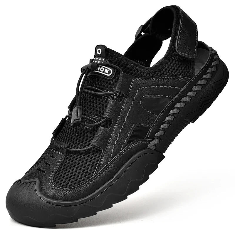 Men Handmade Sandals Breathable Mesh Slippers Outdoor Lightweight Beach Sneakers