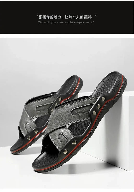 38-48 Plus Size Mens Flats Open Toe Slippers Sandals Summer Beach Holiday Shoes
