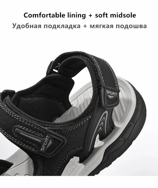 Men‘s Casual Sandals Comfortable Soft Beach Slippers Breathable Flat Sneakers