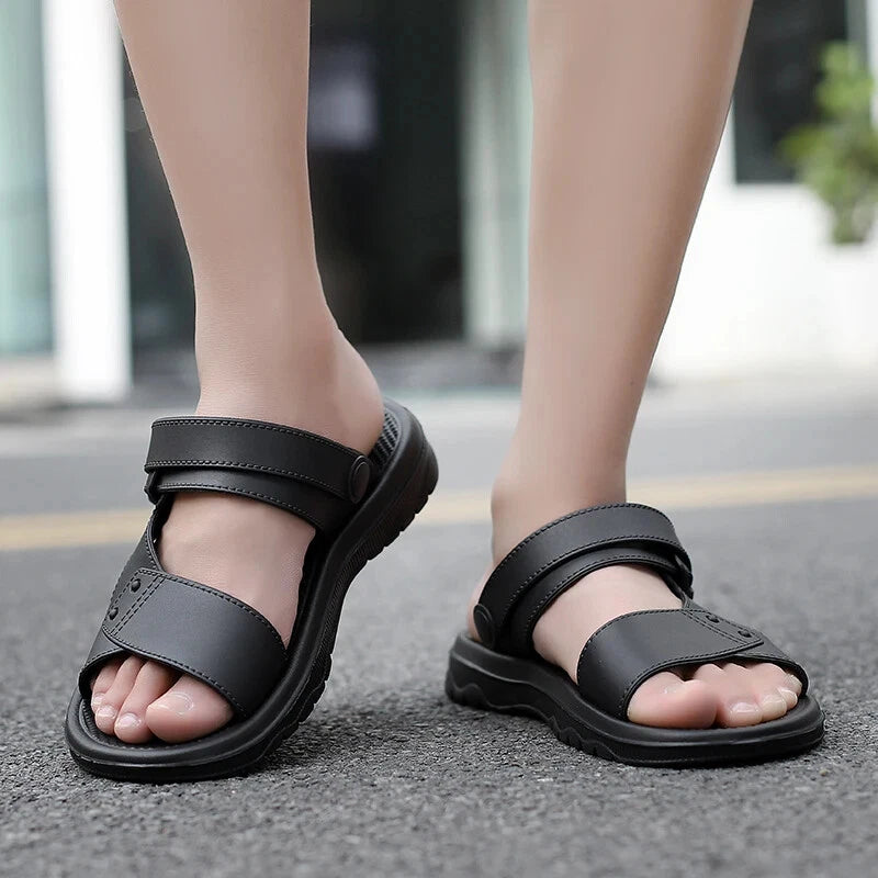 Summer Men's Slippers Sandals Thick-soled Beach Shoes Non-slip Open-toe Sandals