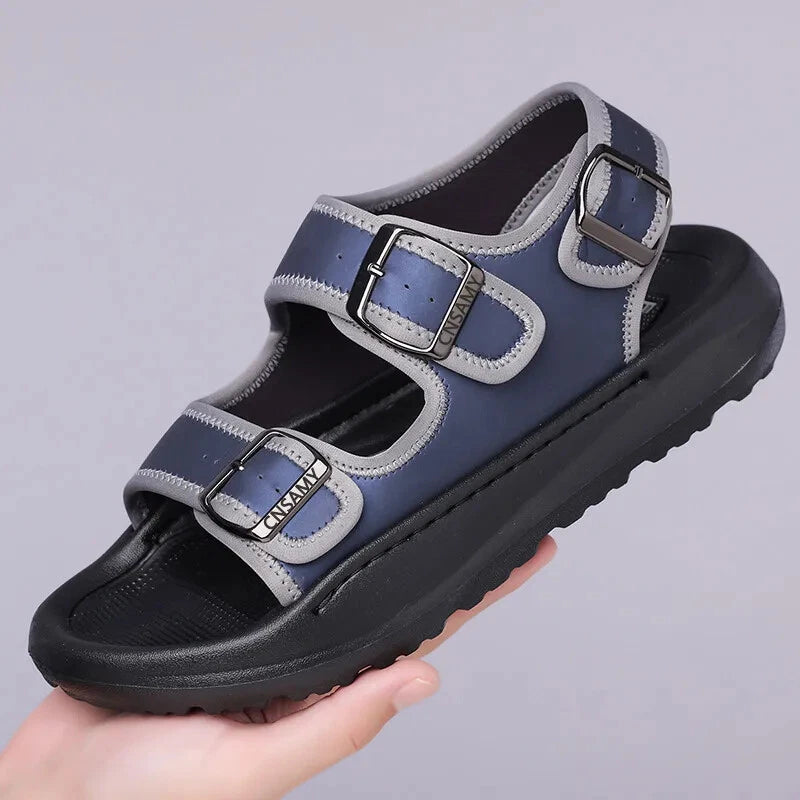 Summer Male Sandals Breathable Beach Shoes Lightweight Casual Non-slip Slippers