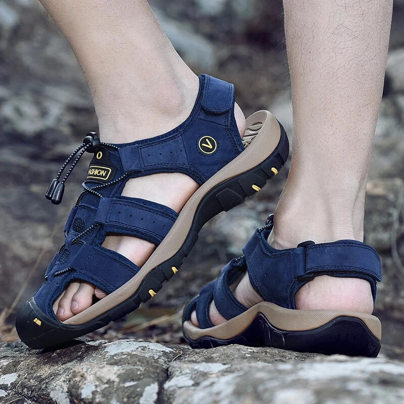 Leather Mens Shoes Summer Outdoor Beach Sandals Lightweight Comfortable Slippers