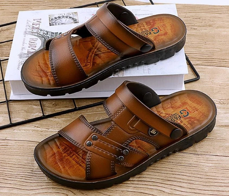 Summer Slip On Flat Men's Outdoor Beach Sandals Casual Comfort Slippers Open Toe