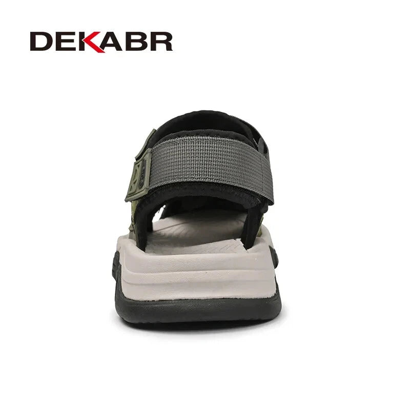 Male Leather Casual Sandals Summer Breathable Slippers Comfortable Beach Shoes