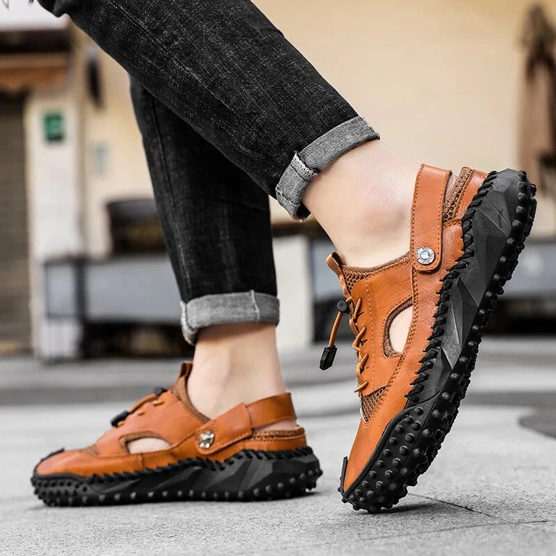 Retro Men's Sandals Designer Casual Summer Slippers Breathable Beach Shoes