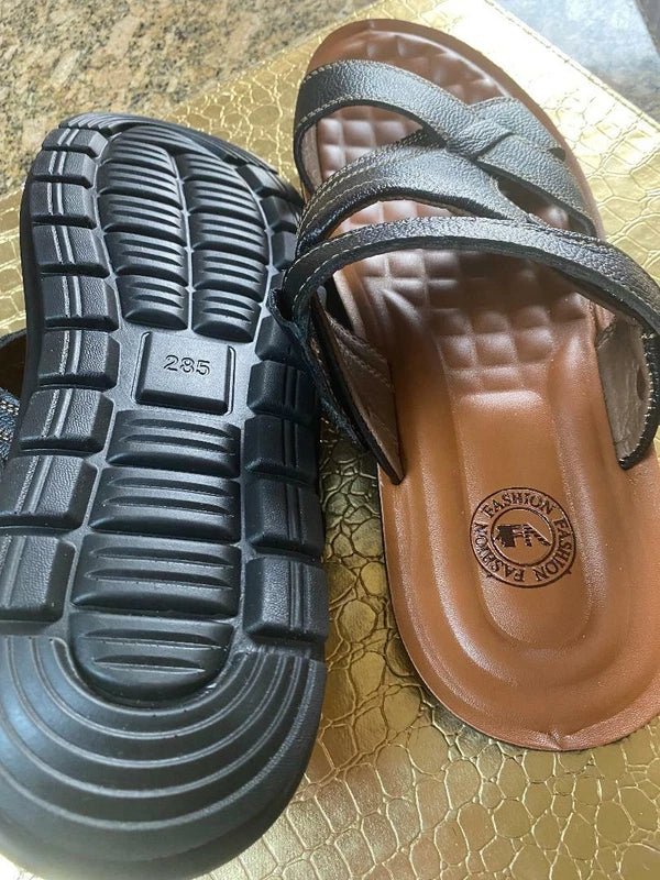 Men's cow Leather Sandals Adjustable Casual Slippers Beach Holiday Shoes Summer