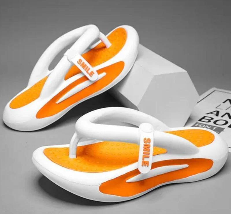 Men Women Summer Clip Toe Block Chunky Slippers Thongs Ring Toe Slide Home Beach