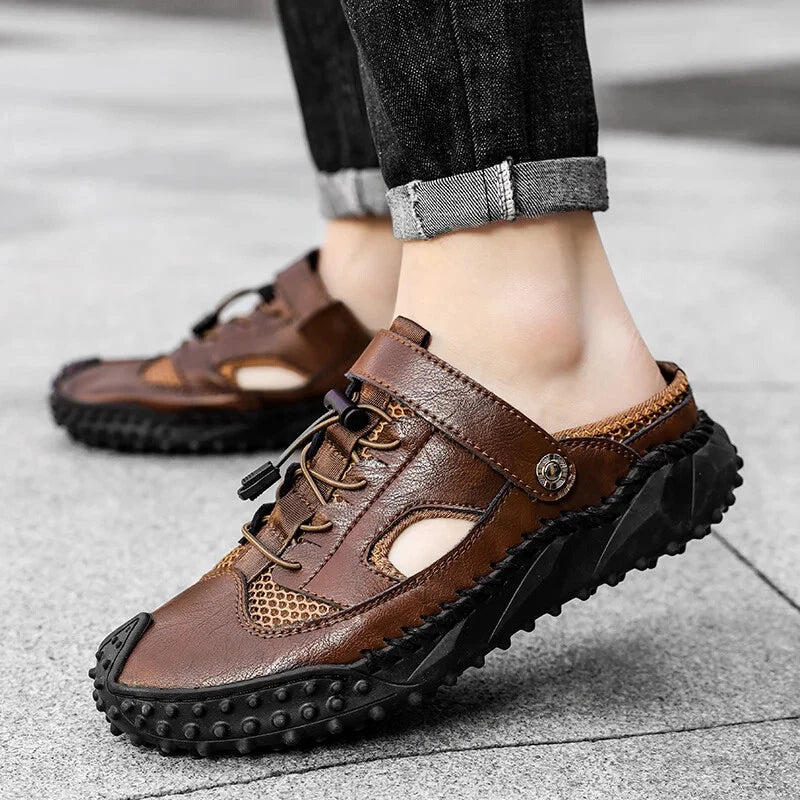 Retro Men's Sandals Designer Casual Summer Slippers Breathable Beach Shoes