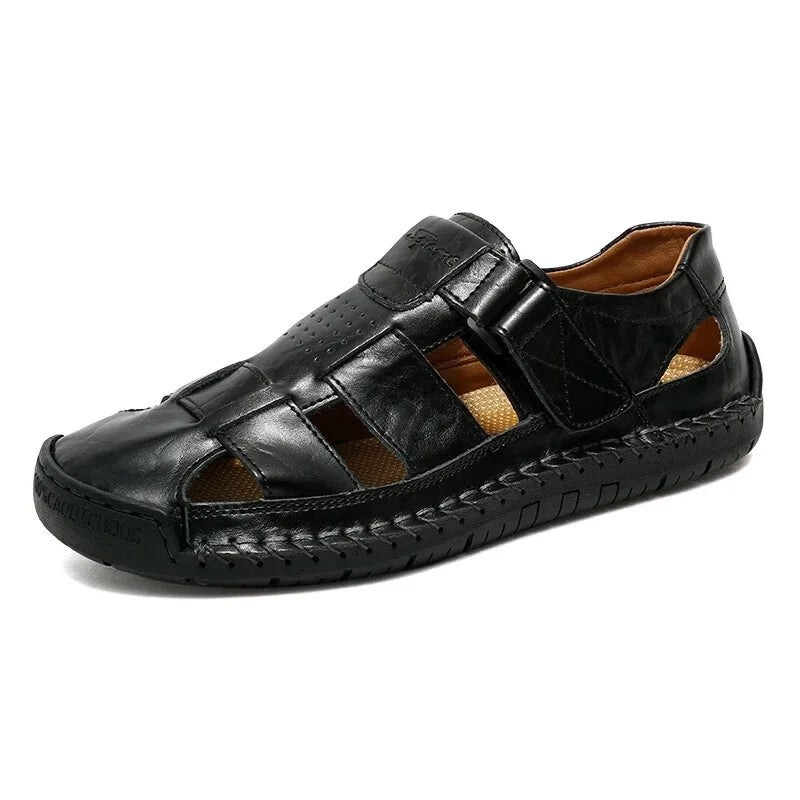 Summer Fashion Men's Outdoor Sandals Casual Beach Shoes Roman Leather Slippers