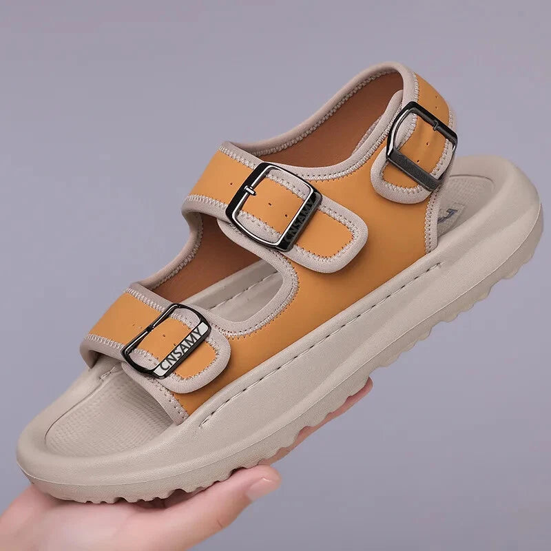 Summer Male Sandals Breathable Beach Shoes Lightweight Casual Non-slip Slippers