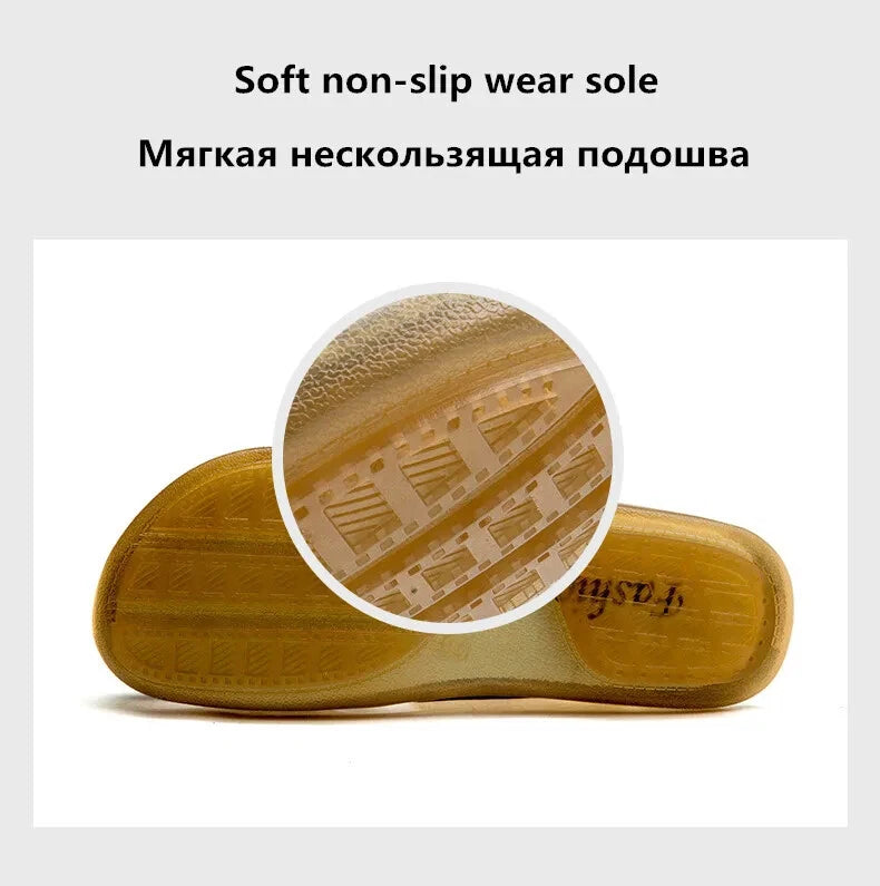 Male Non-Slip Slippers Handmade Soft Beach Sandals Comfort Half Drag Sneakers
