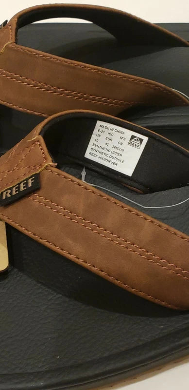 REEF JOURNEYER FLIP FLOPS/SLIPPERS [MENS SIZE 10] BLACK/BROWN [RF0A39UGBKB]
