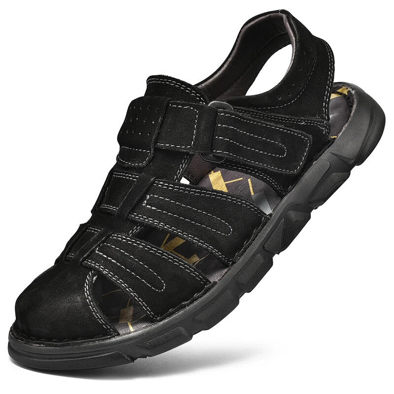 Genuine Leather Men Roman Sandal Handmade Slippers Outdoor Walking Beach Sneaker