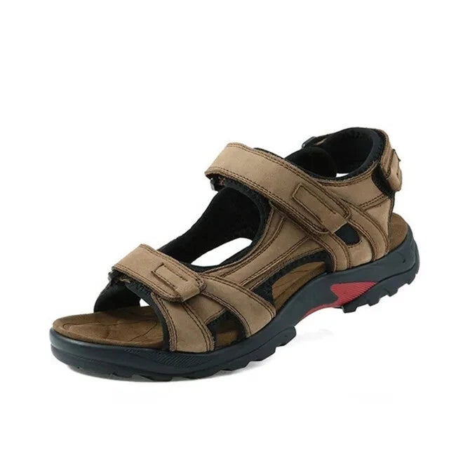 Casual Men Leather Soft Sandals Comfortable Beach Slippers Breathable Sneakers