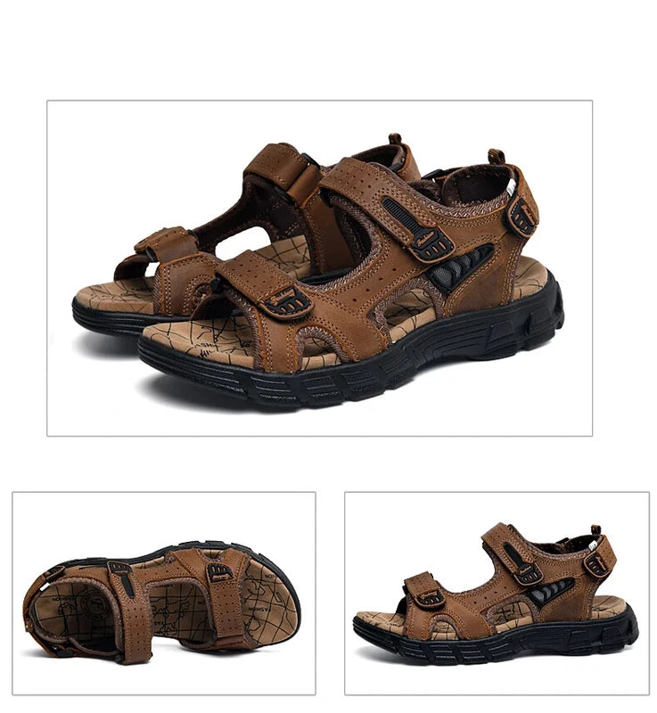 Lightweight Sandals Beach Sandalias Cowhide Summer Shoes Outdoor Casual Slippers