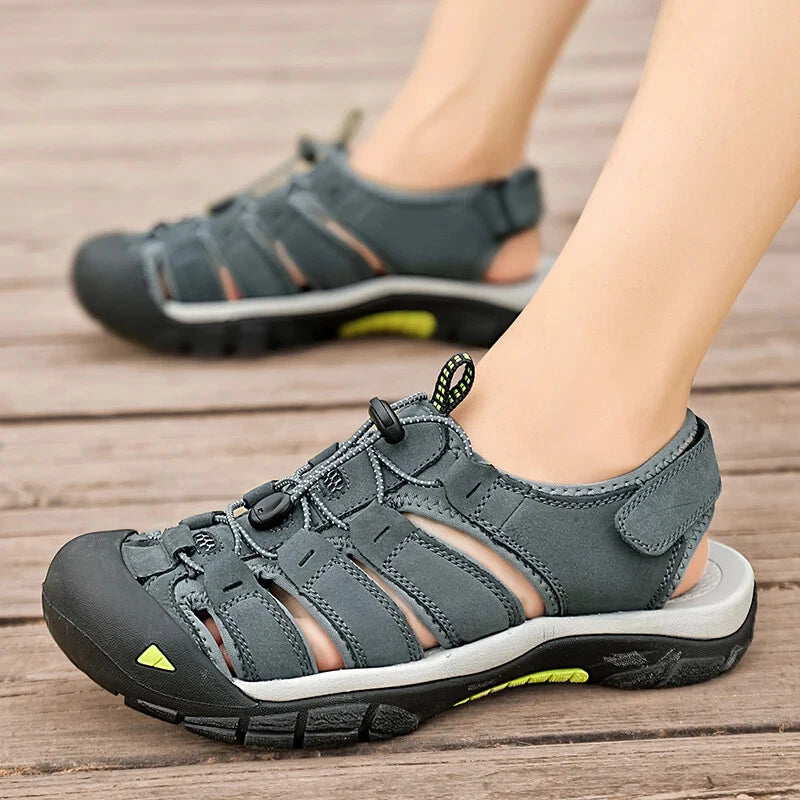 Genuine Leather Men's Sandals Breathable Casual Shoes Outdoor Beach Slippers