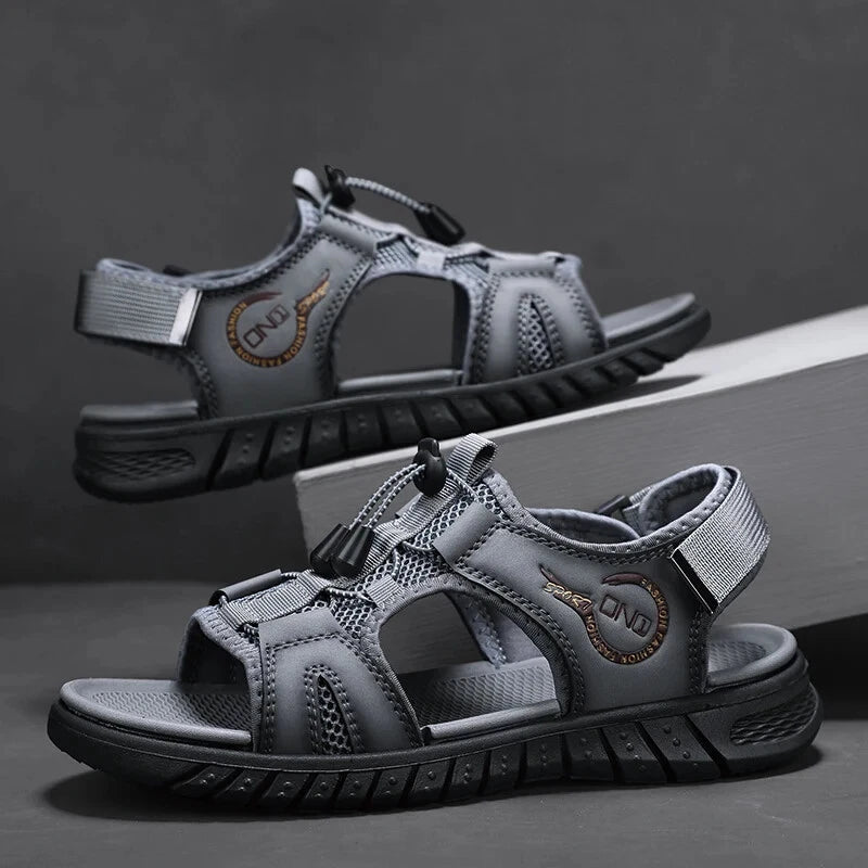 Mesh Breathable Men Sandals Handmade Beach Slippers Lightweight Casual Sneakers