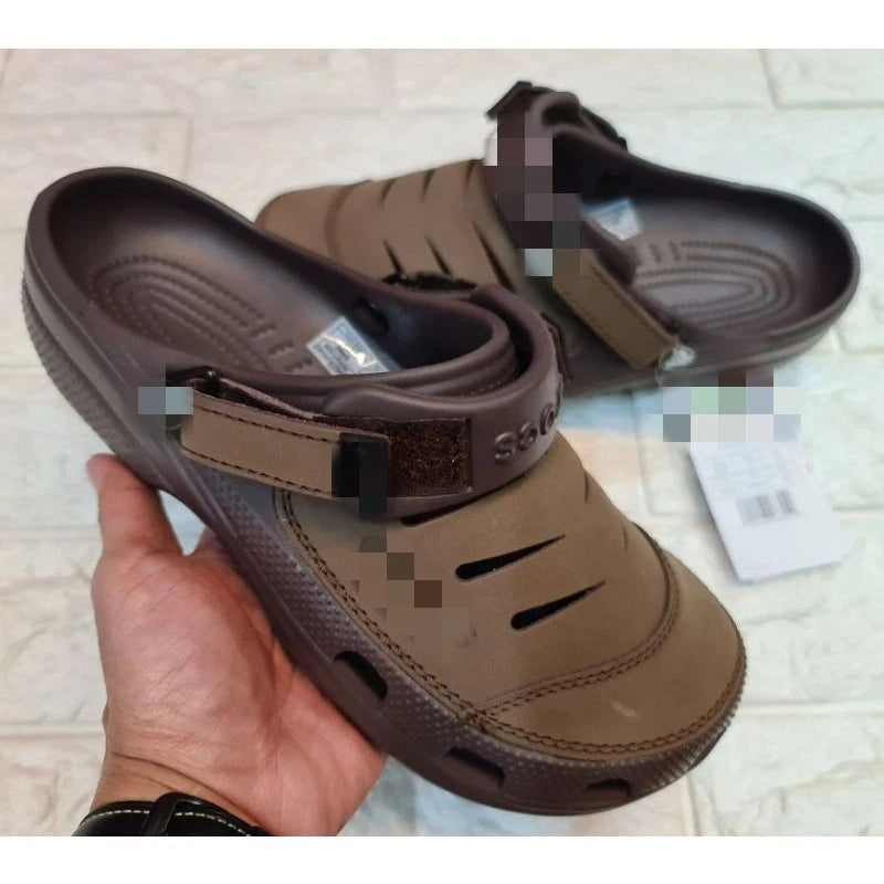 croc leather men's casual beach shoes