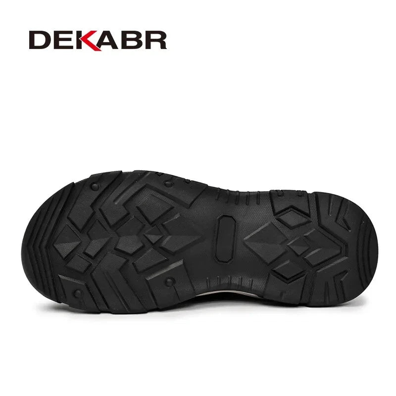 Male Leather Casual Sandals Summer Breathable Slippers Comfortable Beach Shoes