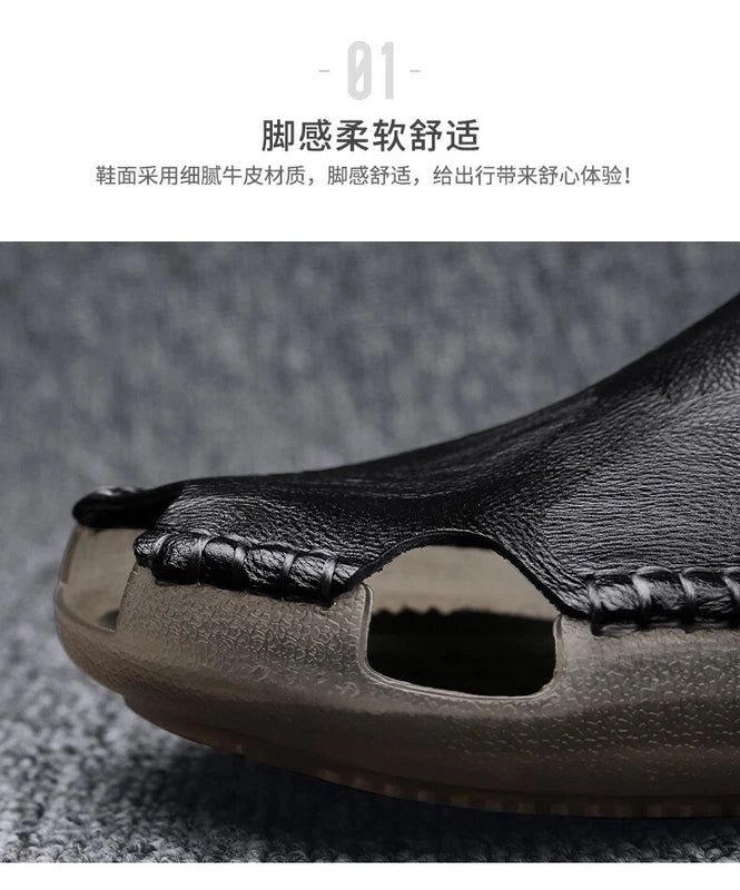 Men's Slide Summer Mules Casual Closed Toe Slippers Beach Sandals Loafers Shoes