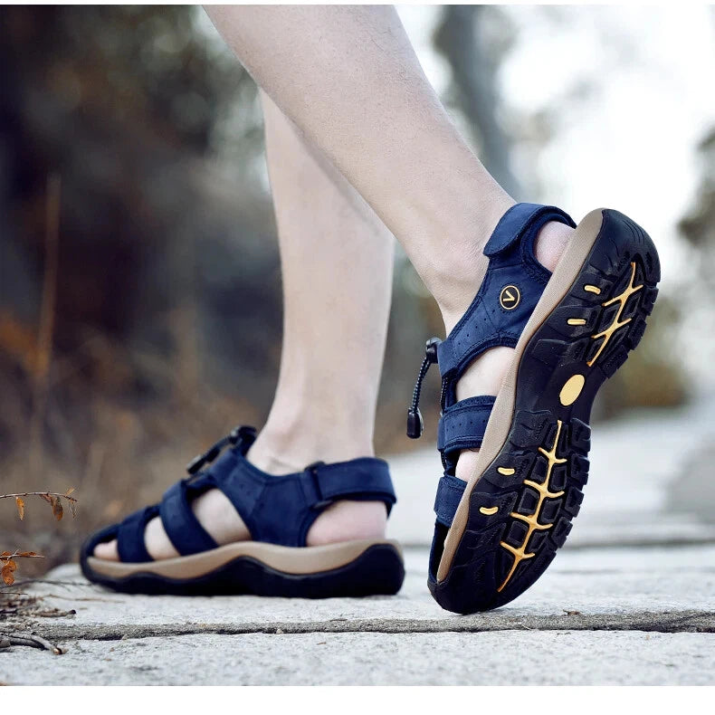 Leather Mens Shoes Summer Outdoor Beach Sandals Lightweight Comfortable Slippers