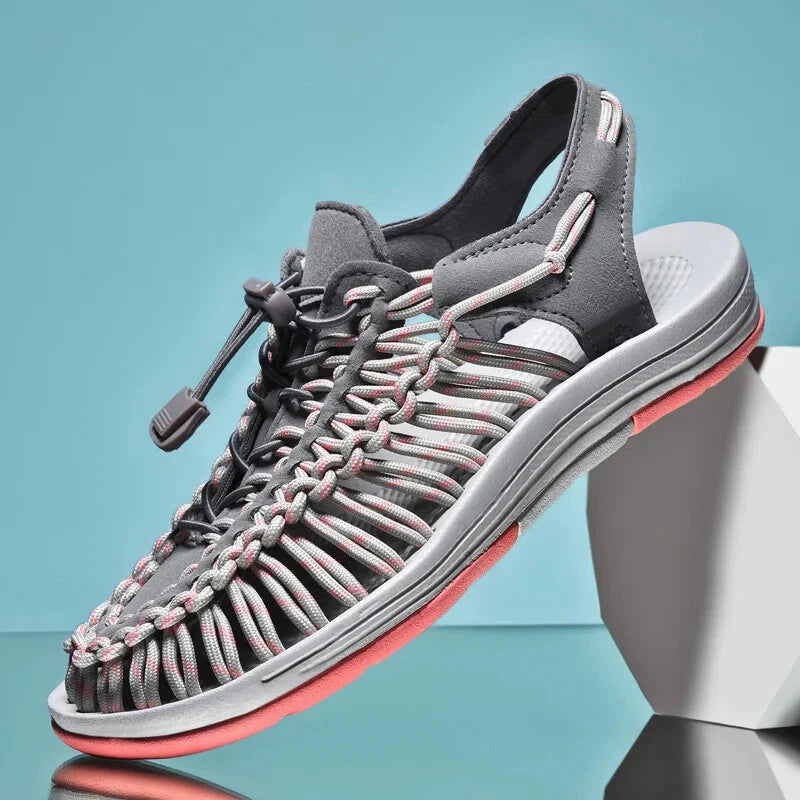 Summer Men's Slippers Weaving Beach Sandal Breathable Casual Flat Outdoor Sandal