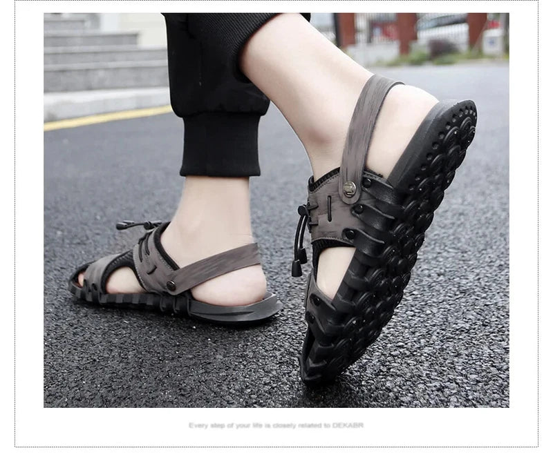 Summer Men's Sandals Breathable Soft Beach Slippers Waterproof Hiking Shoes
