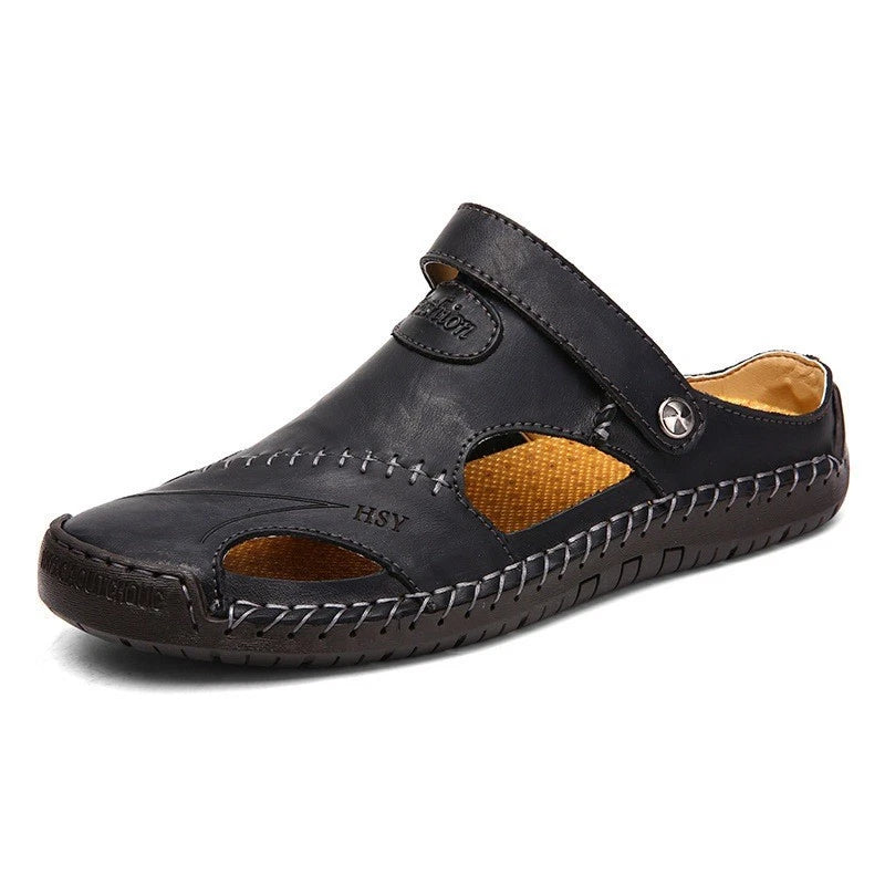 Leather Sandals Sports Beach Home Slippers Shoes Soft Men Genuine Summer Casual