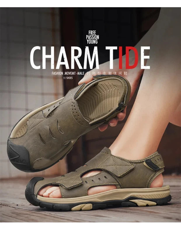 Summer Men Hollow Sandals Breathable Beach Slippers Comfort Hiking Sneakers