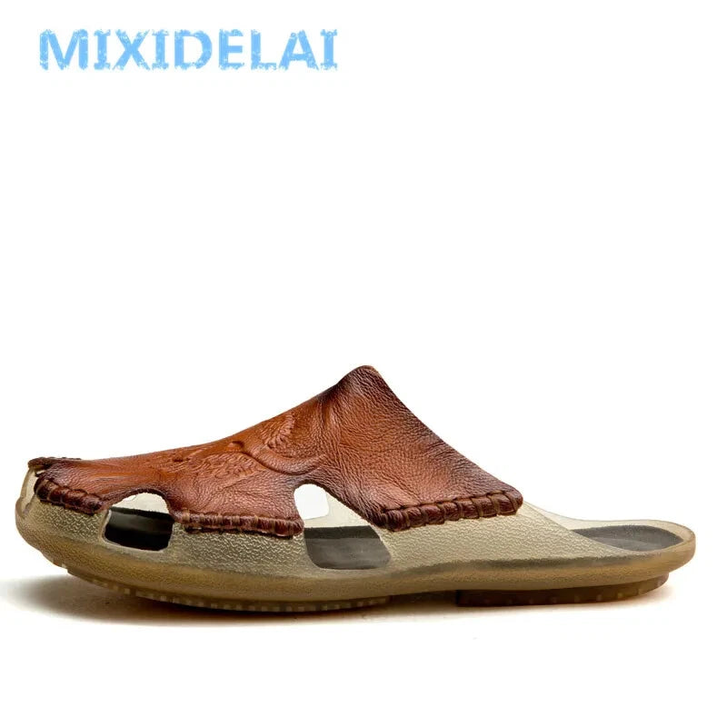 Male Non-Slip Slippers Handmade Soft Beach Sandals Comfort Half Drag Sneakers
