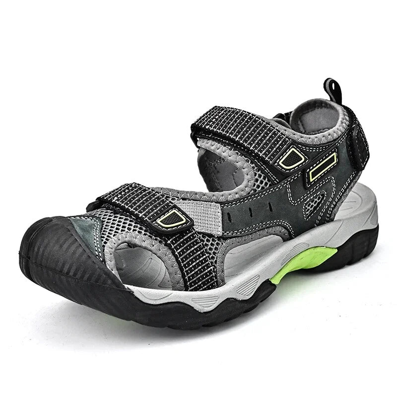 Summer Men Leather Sandals Outdoor Sneakers Casual Beach Slippers Wading Shoes