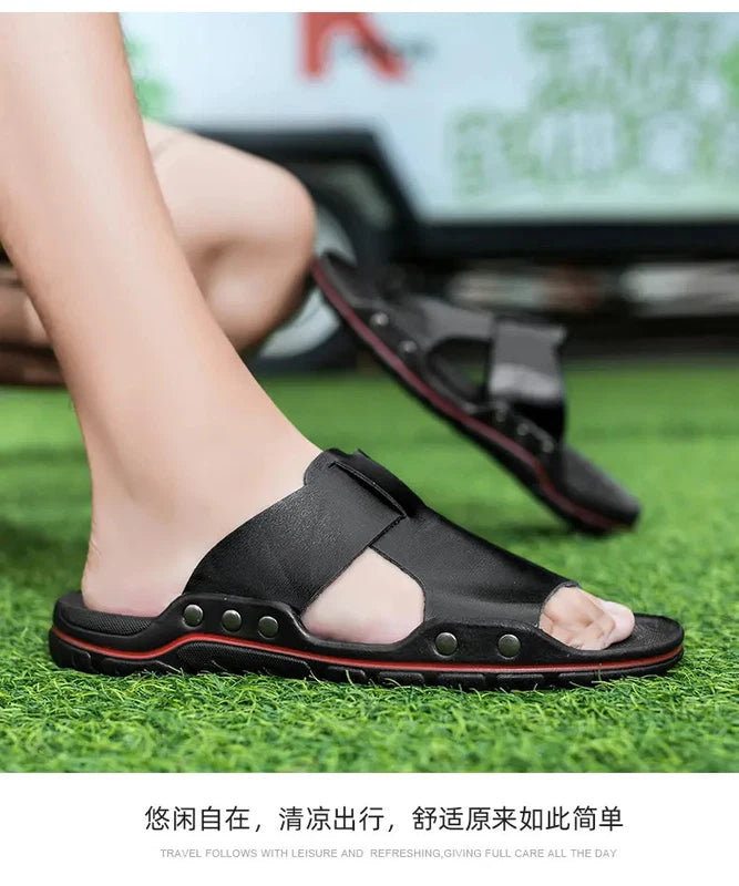 38-48 Plus Size Mens Open Toe Slipper Sandals Summer Beach Holiday Shoes Stylish