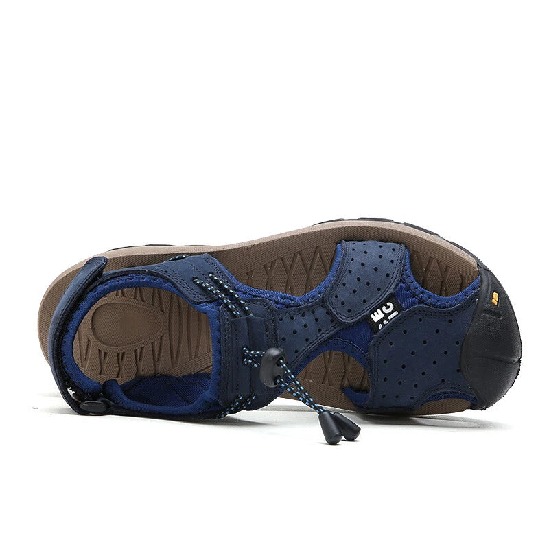 Summer Men's Sandals Fashion Genuine Leather Outdoor Casual Beach Roman Slippers