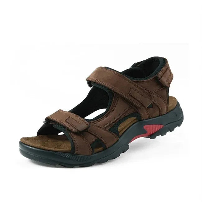 Casual Men Leather Soft Sandals Comfortable Beach Slippers Breathable Sneakers