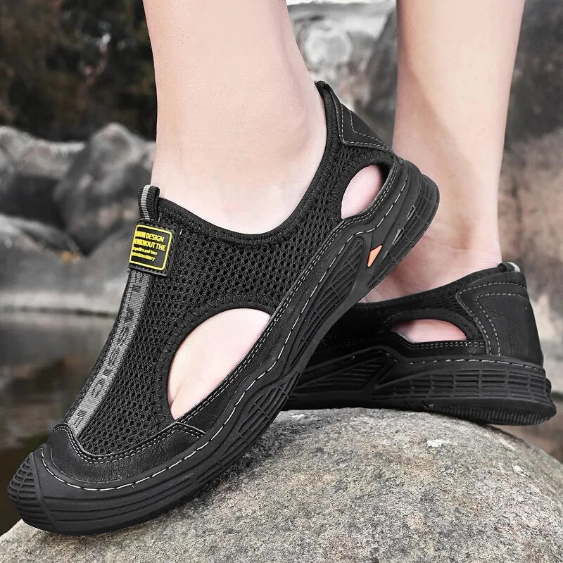 Male Summer Mesh Breathable Casual Sandals Non-slip Beach Shoes Outdoor Slippers
