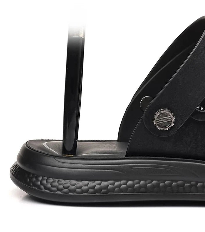 Men's Soft Sole Slippers Non-slip Summer Leather Sandals Leisure Beach Shoes