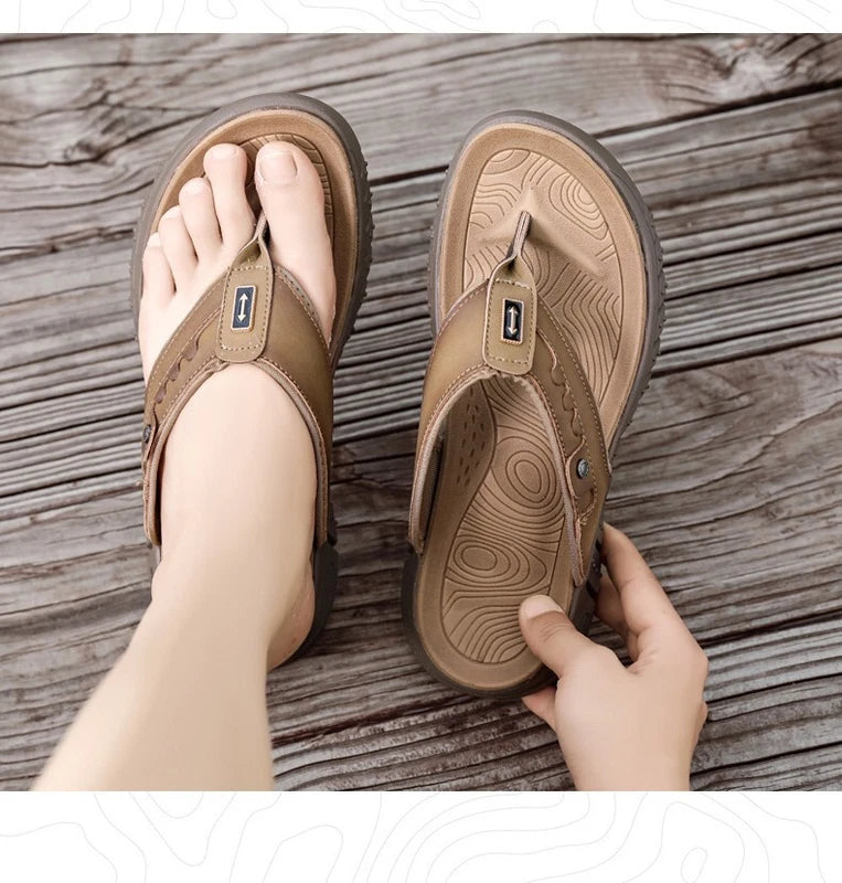 Men's Flip Flops Slippers Summer Outdoor Thick Soled Beach Shoes Sandals Shoes