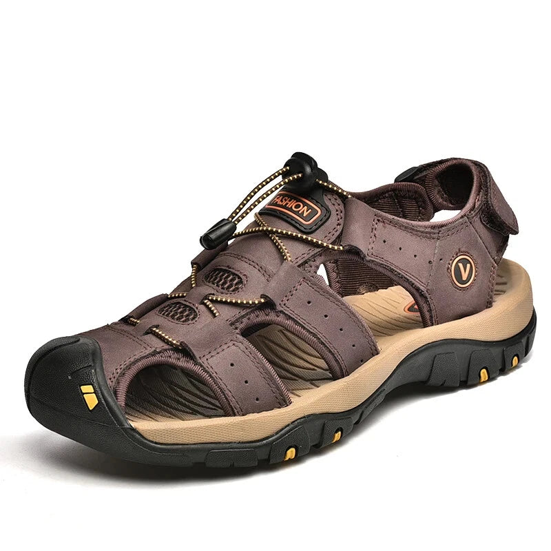 Leather Mens Shoes Summer Outdoor Beach Sandals Lightweight Comfortable Slippers