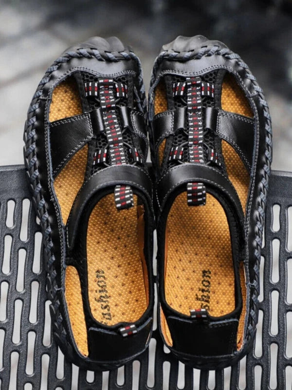 Summer Leather Male Beach Shoes Casual Sandals Wading Non-slip Comfort Slippers