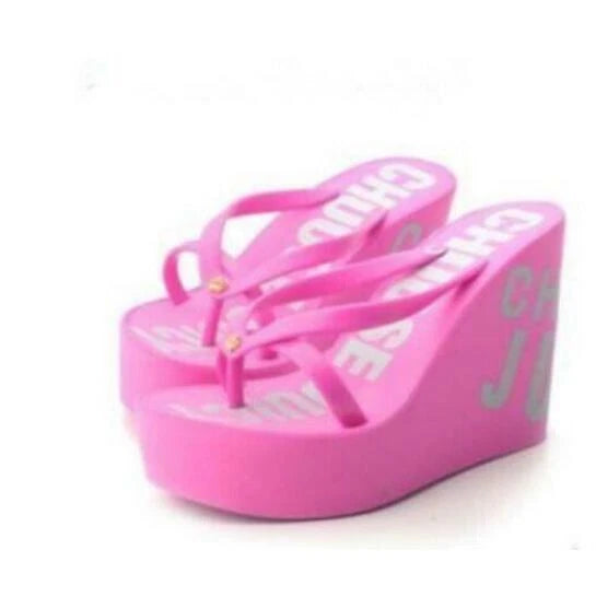 Womens Flip Flop Thongs Platform Wedge Heel Summer Beach Bowknot Sandals Shoes