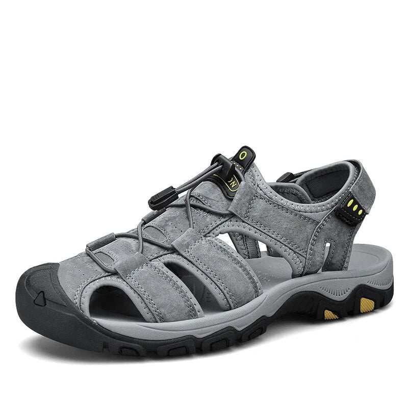 Men Handmade Sandals Summer Leather Soft Slippers Light Breathable Beach Shoes