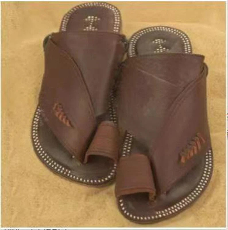 Vintage Mens Sandals Soft Comfortable Flats Summer Beach Slippers Casual Shoes